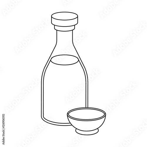 "Soy sauce icon in outline style isolated on white background. Sushi symbol stock vector