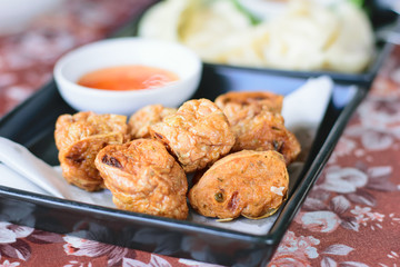 Jock fried chicken for a snack