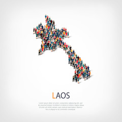 people map country Laos vector