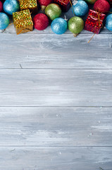 Frame of Christmas colorful toys