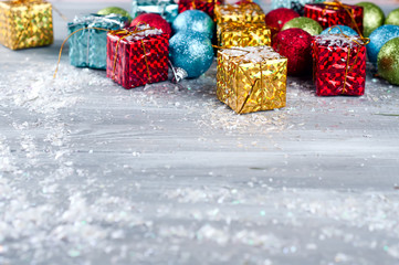 New Year's toys on a white background