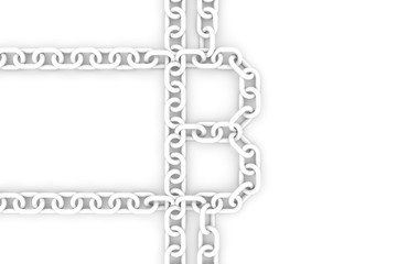 BLOCK CHAIN bitcoin 3d illustration