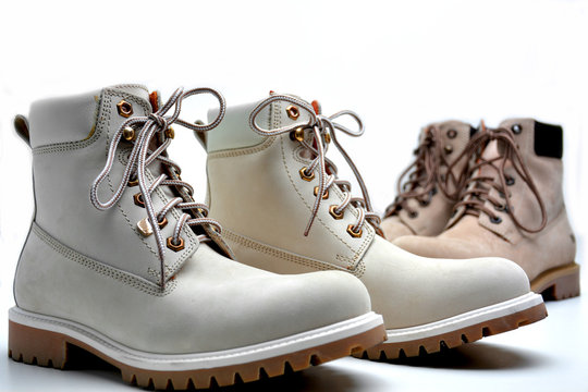 Male and female leather boots authentic,