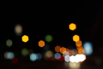 Bokeh colorful  abstract defocused city on street