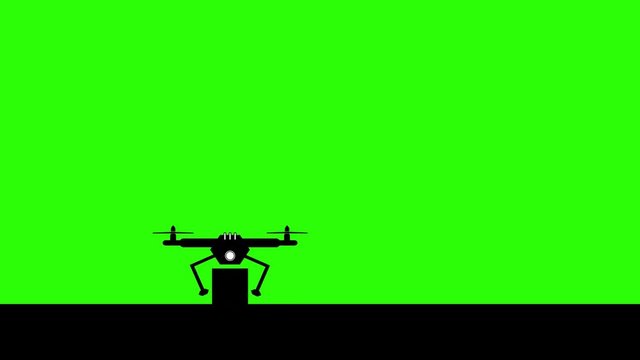 Drohne liefert Paket greenscreen