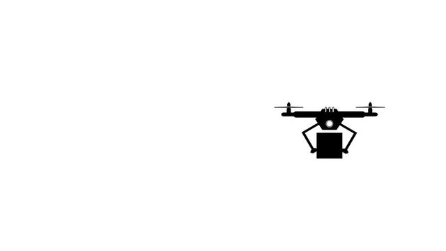 Drohne transportiert Paket Animation