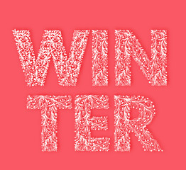 Winter background.Vector illustration.The inscription drawn winter pattern manually