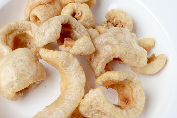 Streaky pork with crispy crackling, Thai food style