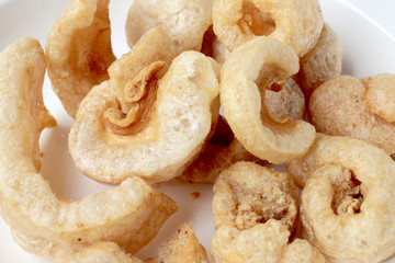 Streaky pork with crispy crackling, Thai food style