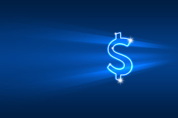 Abstract picture with dollar symbol flying