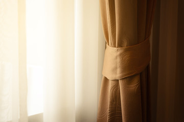 luxury curtain on the window decoration interior