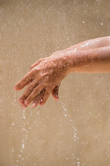 Female Hands in the rain