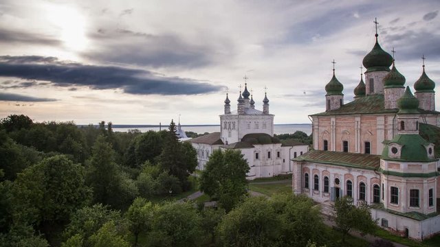 top view of Pereslavl, timelapse