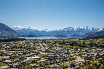Papier Peint photo Lavable Nouvelle-Zélande Lake Wanaka City View