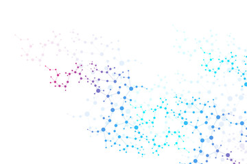 Structure molecule and communication. Dna, atom, neurons. Scientific concept for your design. Connected lines with dots. Medical, technology, chemistry, science background. Vector illustration.