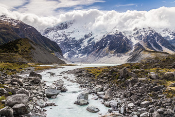 Hooker River view at Hooker Valley Track, Mount Cook National Pa