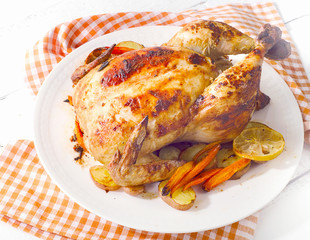 Whole roasted chicken