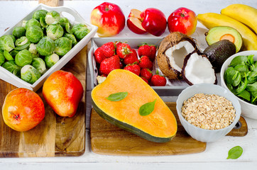 Foods Highest in Fiber. Healthy diet food.