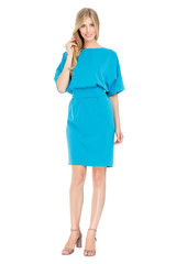 Fototapeta premium Fashion photo of young magnificent woman wearing dress