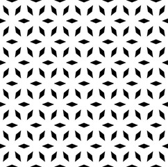 Vector seamless pattern, simple geometric ornament, endless monochrome black & white texture. Lattice, mosaic background. Design for prints, decoration, digital, cover, textile, fabric, furniture, web
