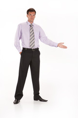 Young Businessman On An Isolated Studio Background