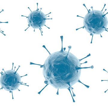 Bacterias isolated on white background. 3d rendering.