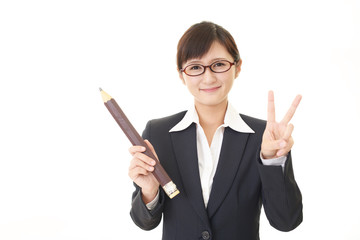 笑顔の女性教師