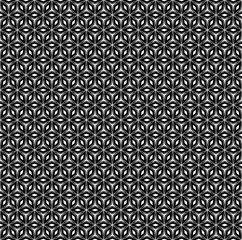 Vector seamless pattern, repeat monochrome geometric ornamental texture, black & white abstract mosaic background. Oriental arabian or indian style. Design element for prints, decor, web, digital