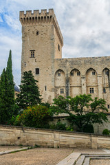 Fototapeta na wymiar View of Papal palace (Palais des Papes, 1364). Avignon, France.