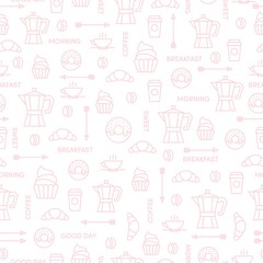 Fototapeta premium Pattern coffe and sweet food
