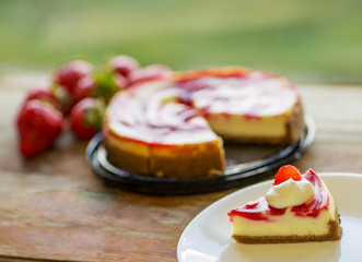 Slice Of Strawberry Cheesecake