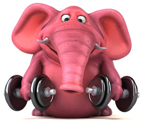 Fototapeta na wymiar Pink elephant - 3D Illustration