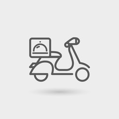 food delivery thin line icon