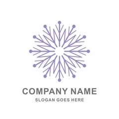 Geometric Circular Dandelion Flowers Ornament Motif Decoration Business Company Stock Vector Logo Design Template 