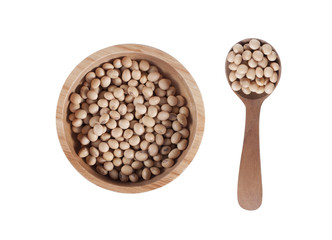 soy beans close up isolated on white background