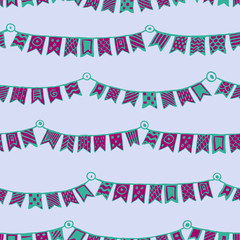 Seamless vector pattern with decorative flags