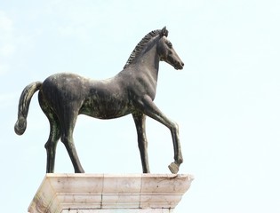 Statue of Horse symbol of the little town called CAVALLINO near