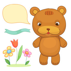 Funny Toy Bear design vector Animal Children store concept.