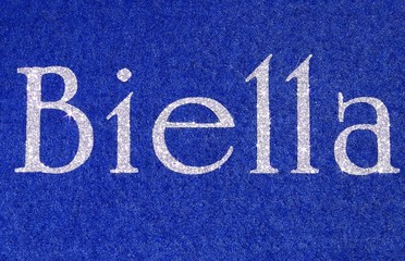 biella Written of an Italian City with glitter font