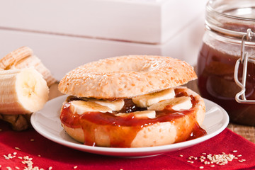 Sesame bagels. 