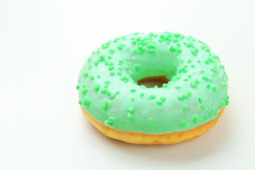 Delicious donut on white background