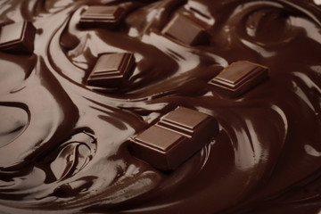 Closeup of delicious melted chocolate
