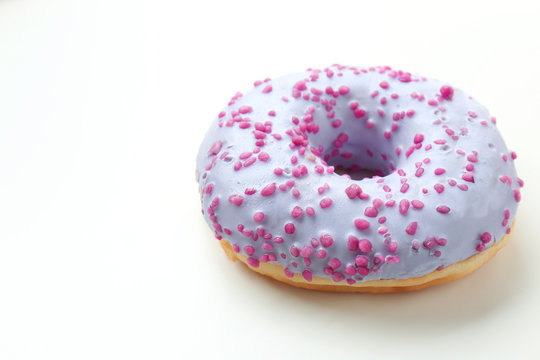 Delicious donut on white background