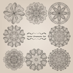 vector hand drawn mandala set. Elements for your design, magazine, brochures.
