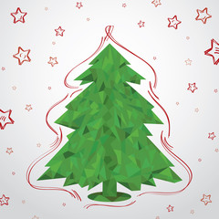 Christmas Tree In Paper Triangle