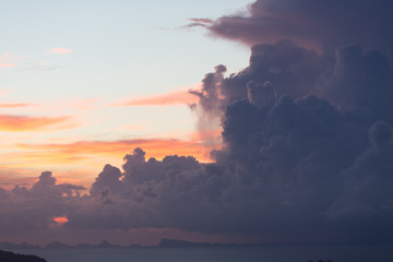 Sunset sky with clouds