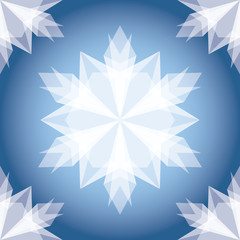 White Paper Christmas Snowflake. Seamless Pattern