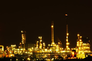 Oil refinery factory