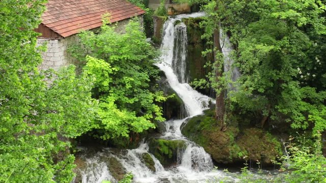 Waterfalls at Rastoke near the town of Slunj in Croatia.