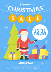 Sale holiday website banner templates. Christmas and New Year illustrations for social media banners, posters, email and newsletter designs, ads, promotional material